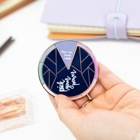 Pick Your Power – Motivational Spinner Enamel Pin | Inspirational Fidget Pin