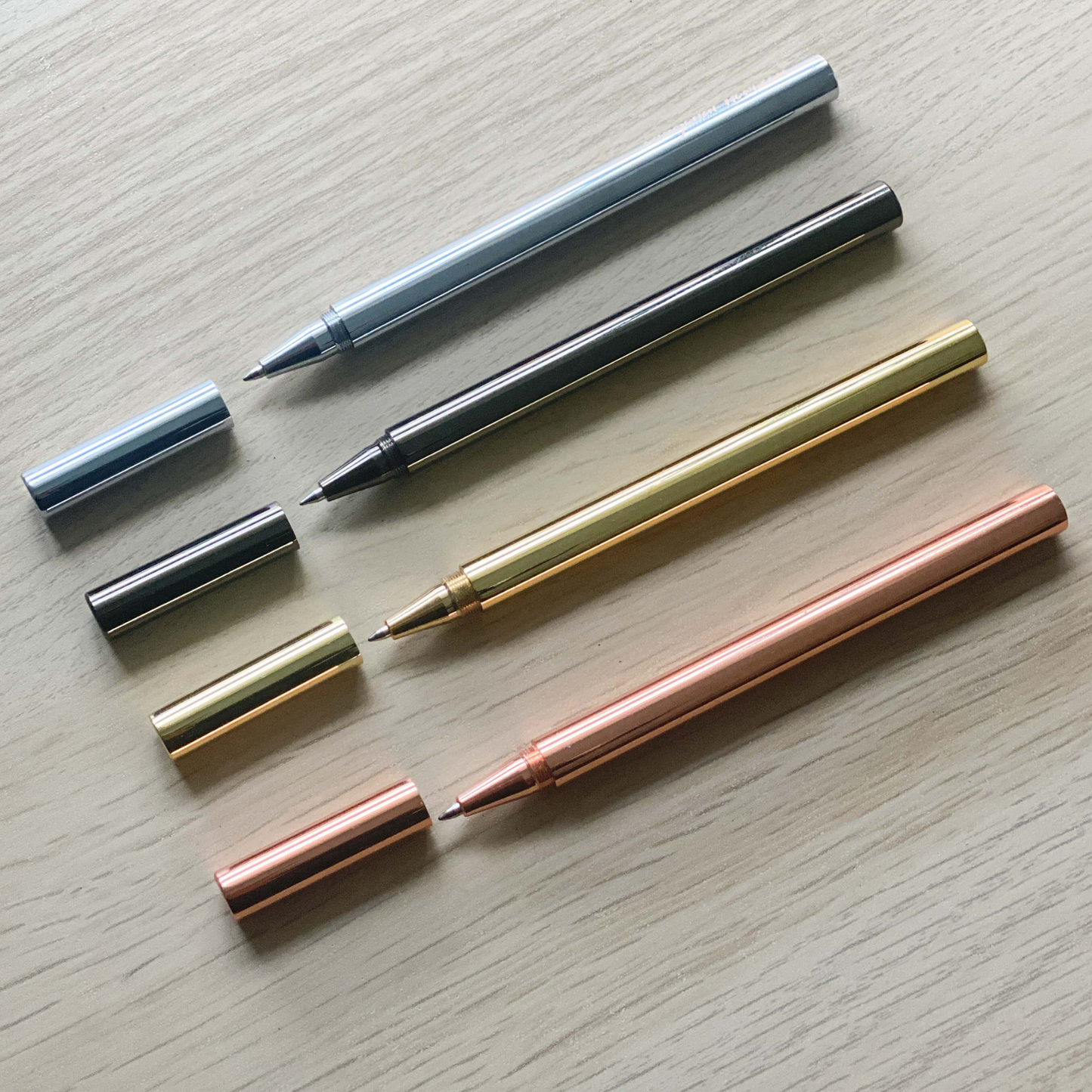 Gunmetal Slick - Roller black ink pen - Diagonal Horizon