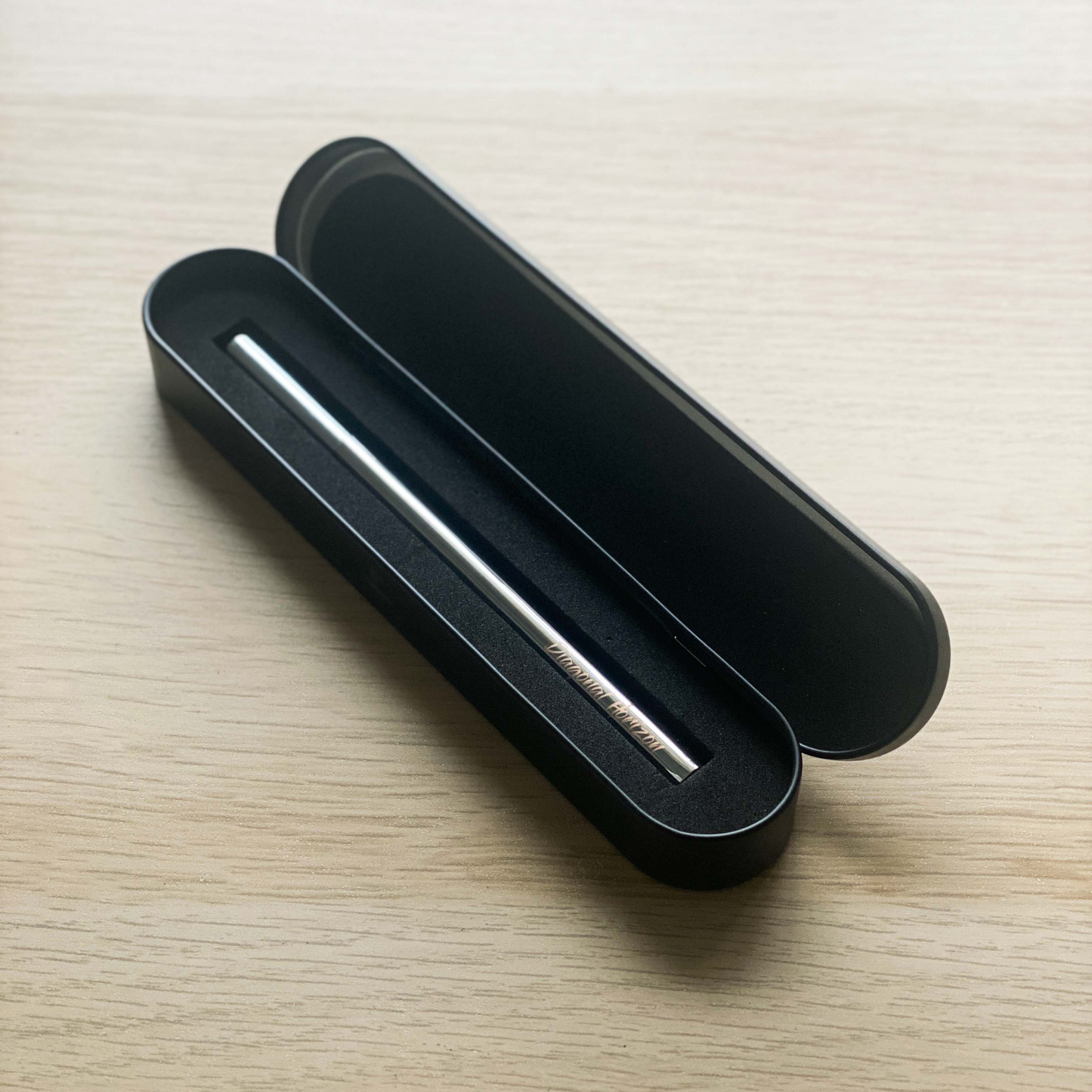 Gunmetal Slick - Roller black ink pen - Diagonal Horizon