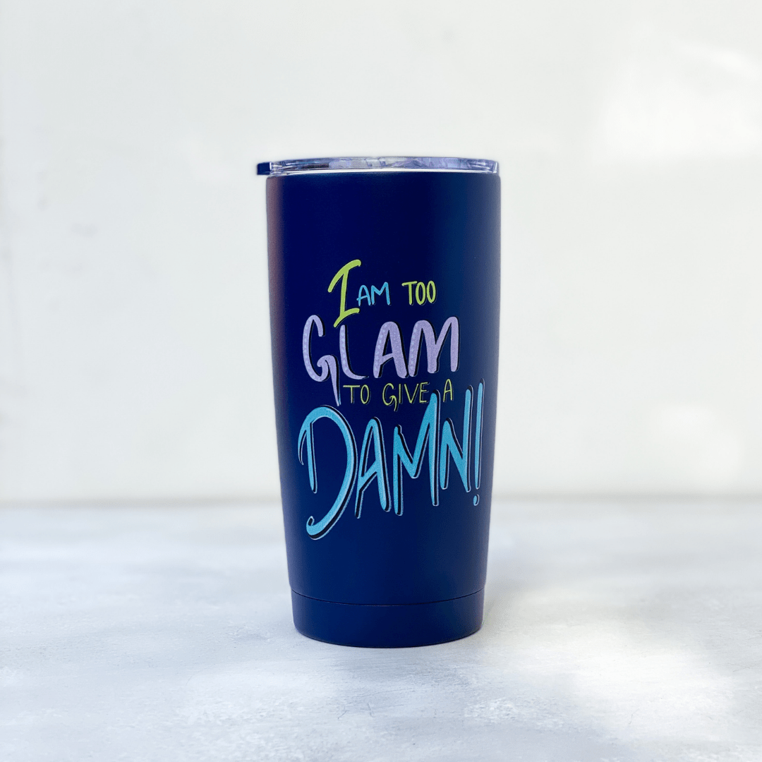 I AM TOO GLAM - Navy Infinity Tumbler - Diagonal Horizon