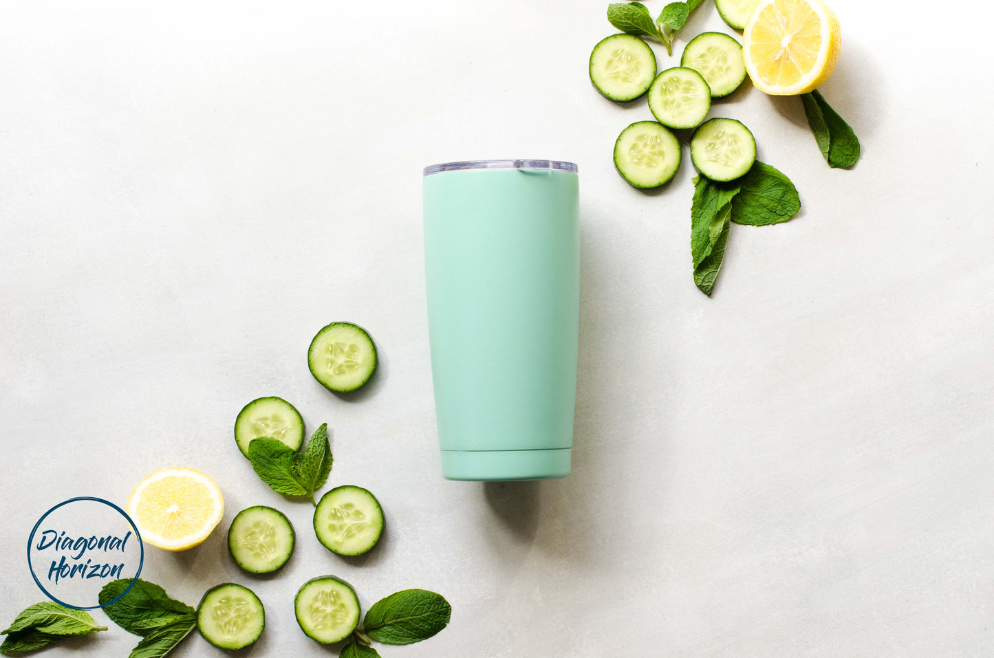 Logo Personalised Infinity Tumbler 20oz with slider lid - Diagonal Horizon