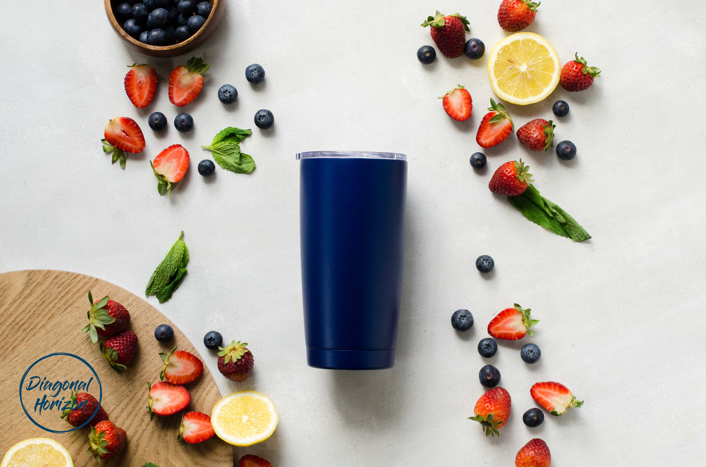 Logo Personalised Infinity Tumbler 20oz with slider lid - Diagonal Horizon
