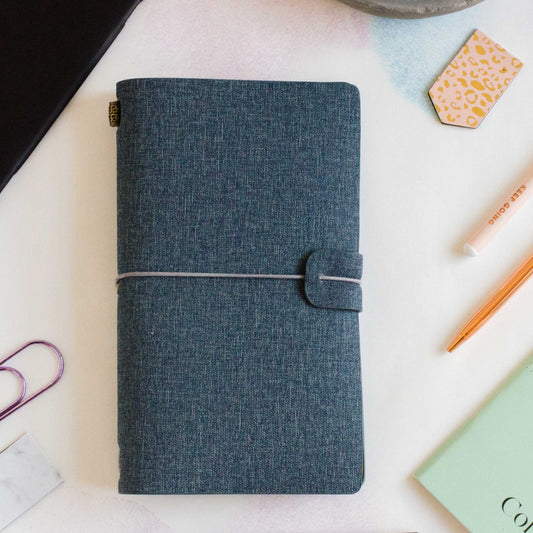 Diagonal Horizon Creative Diverse Journal Blue Vegan Leather