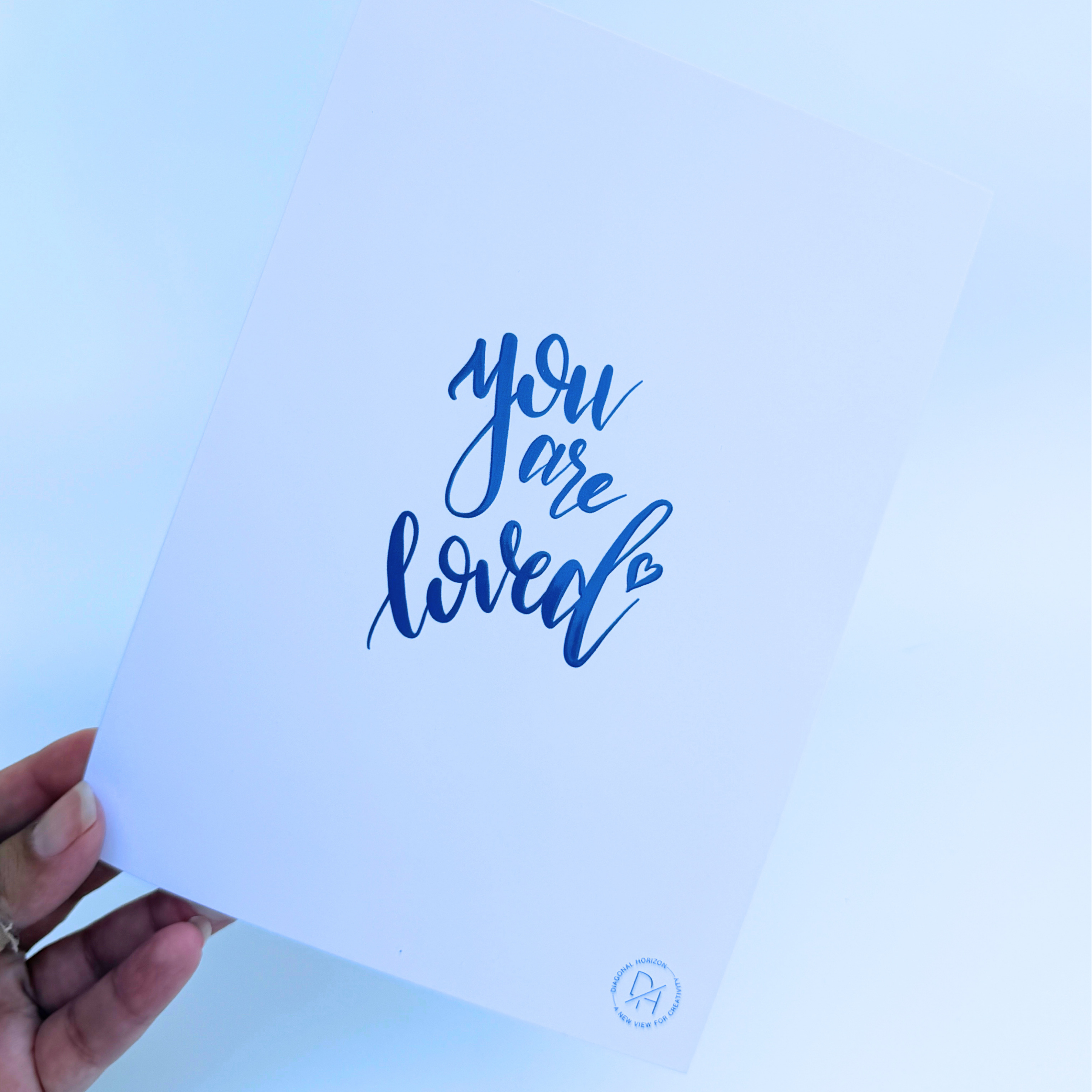 Diagonal Horizon You Are Loved — Spot UV Greeting Card | Handwritten Calligraphy | Gift Card Australia - [collection_title]