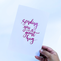 Diagonal Horizon Sending You A Giant Hug — Spot UV Greeting Card | Handwritten Calligraphy | Friendship Card - [collection_title]