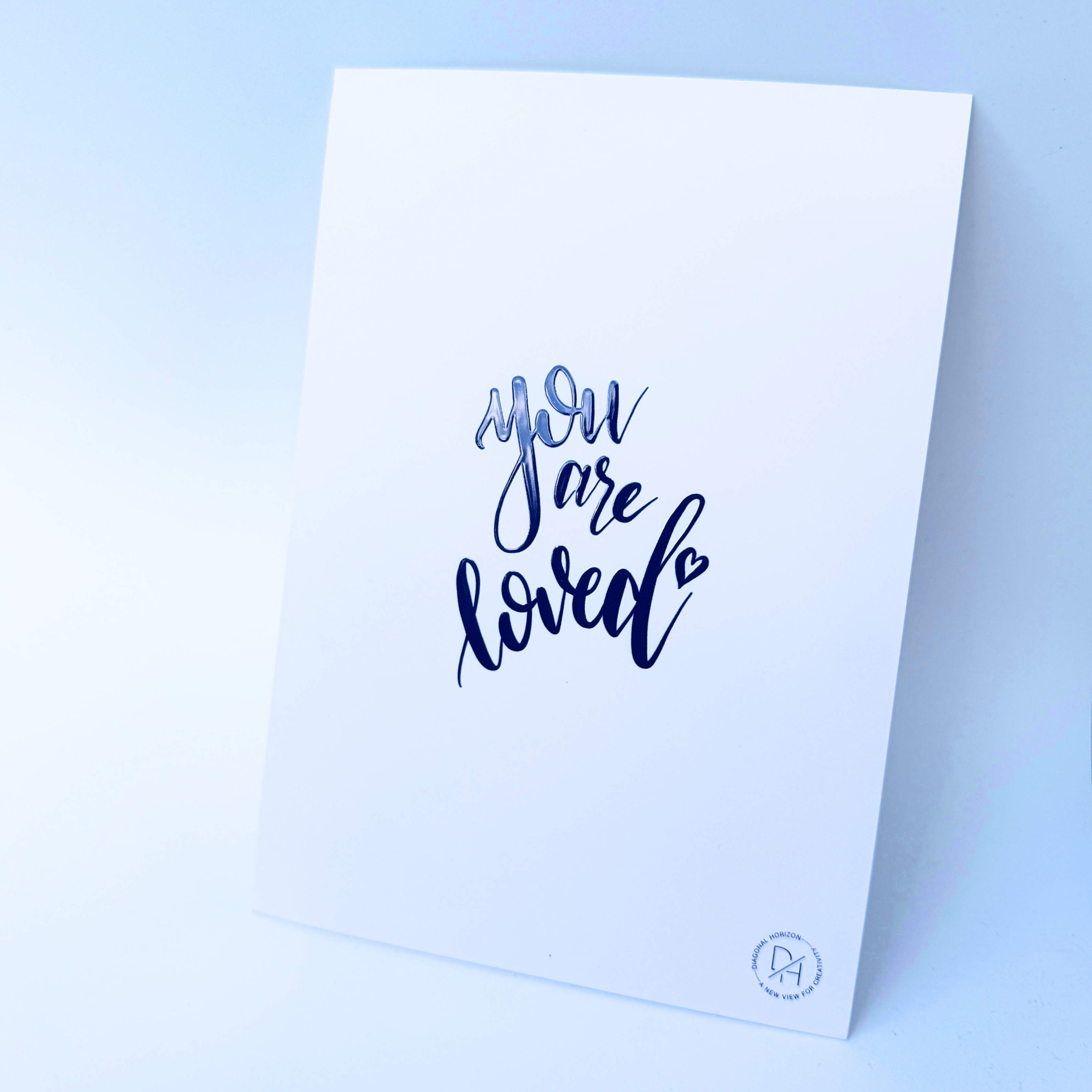 Diagonal Horizon You Are Loved — Spot UV Greeting Card | Handwritten Calligraphy | Gift Card Australia - [collection_title]