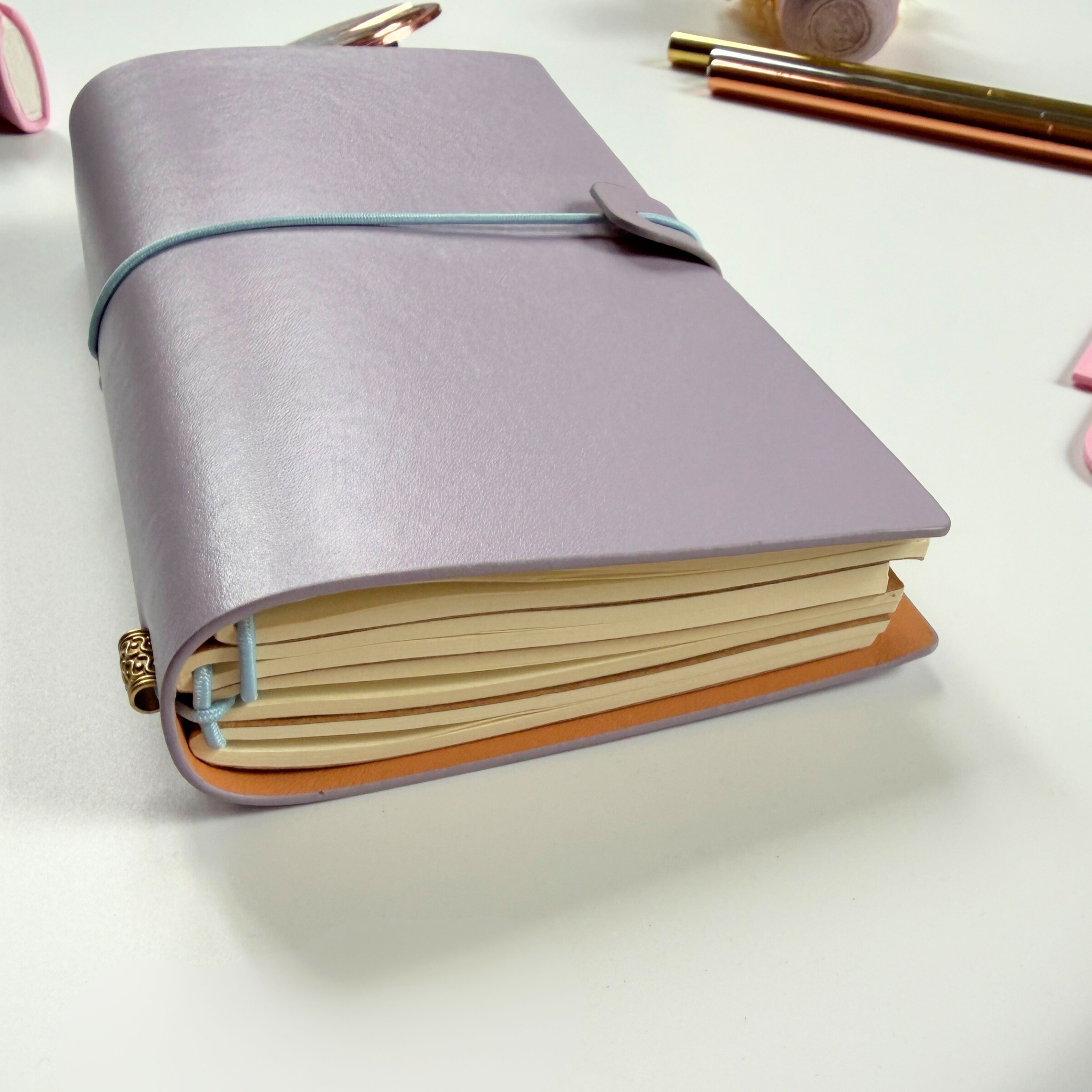Purple refillable journal with quality paper inserts - sustainable writing companion