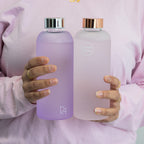 Diagonal Horizon Frosty Glass Water Bottle 