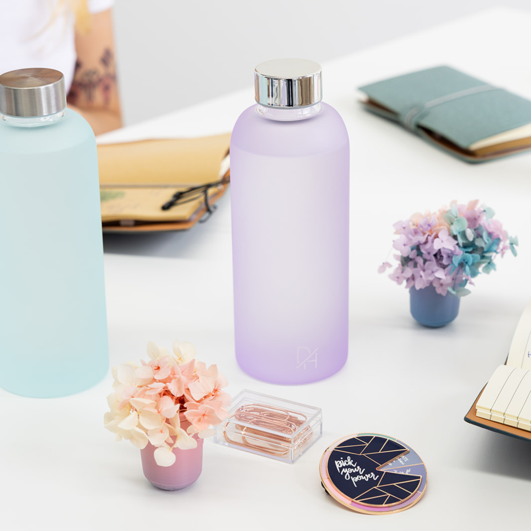 Borosilicate Glass Time-Marker Water Bottle, 750 ml