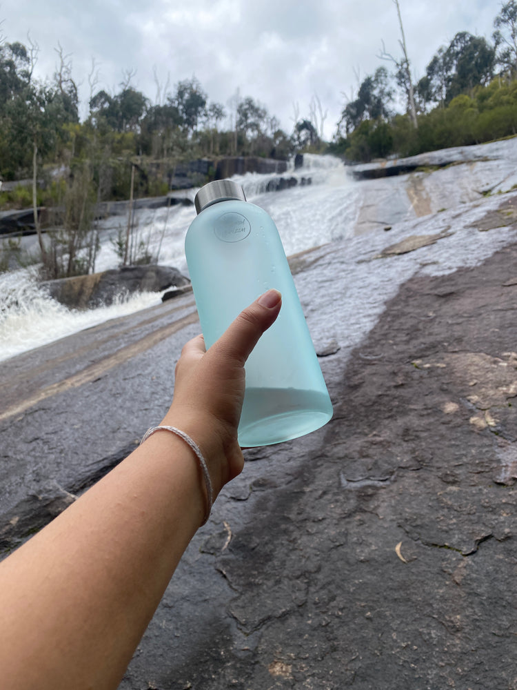 Aquamarine - Frosty Glass Water Bottle