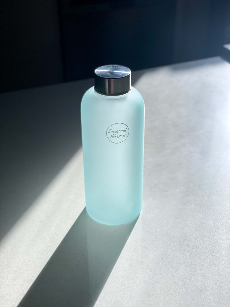 Aquamarine - Frosty Glass Water Bottle