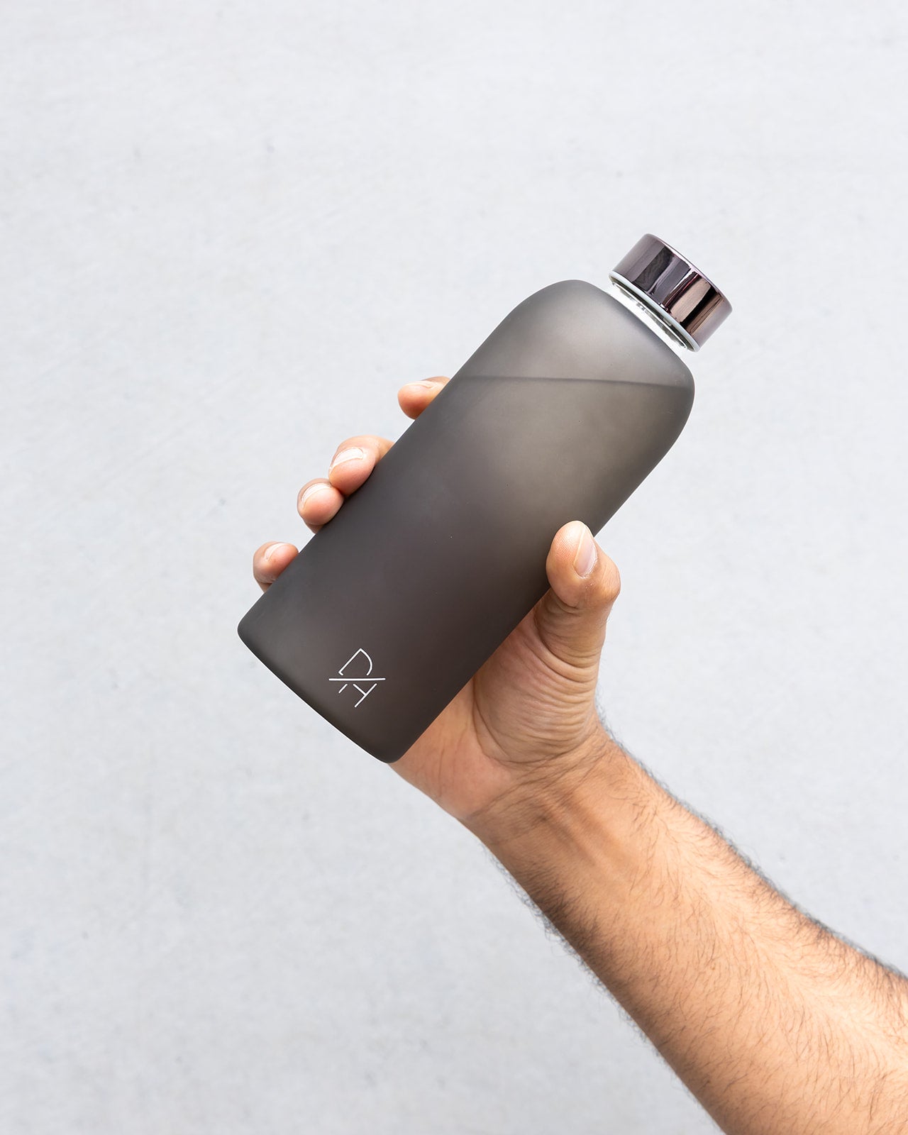 black frosted glass water bottle for great hydration 
