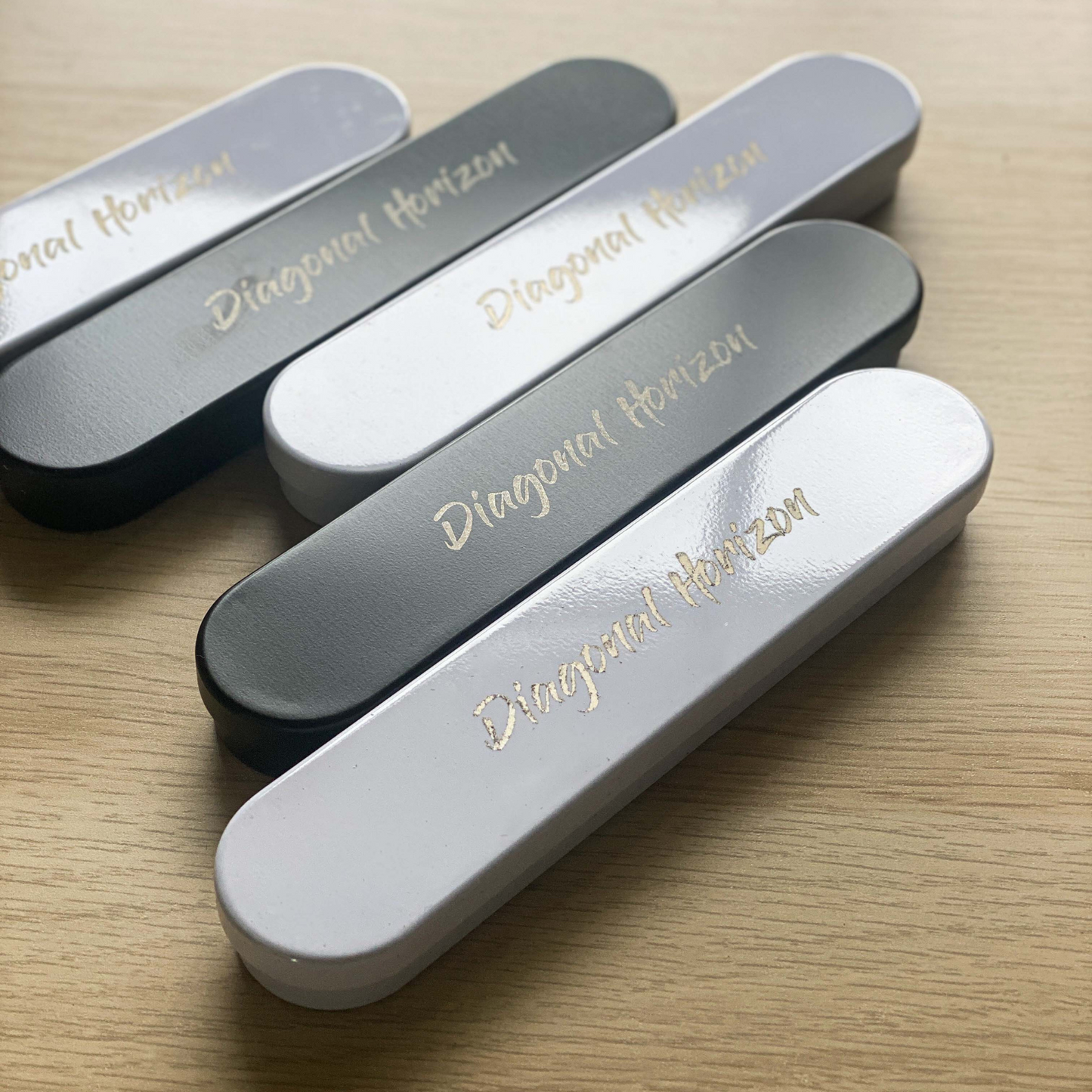 Diagonal Horizon Silver Slick - Roller Blue Ink pen - [collection_type]