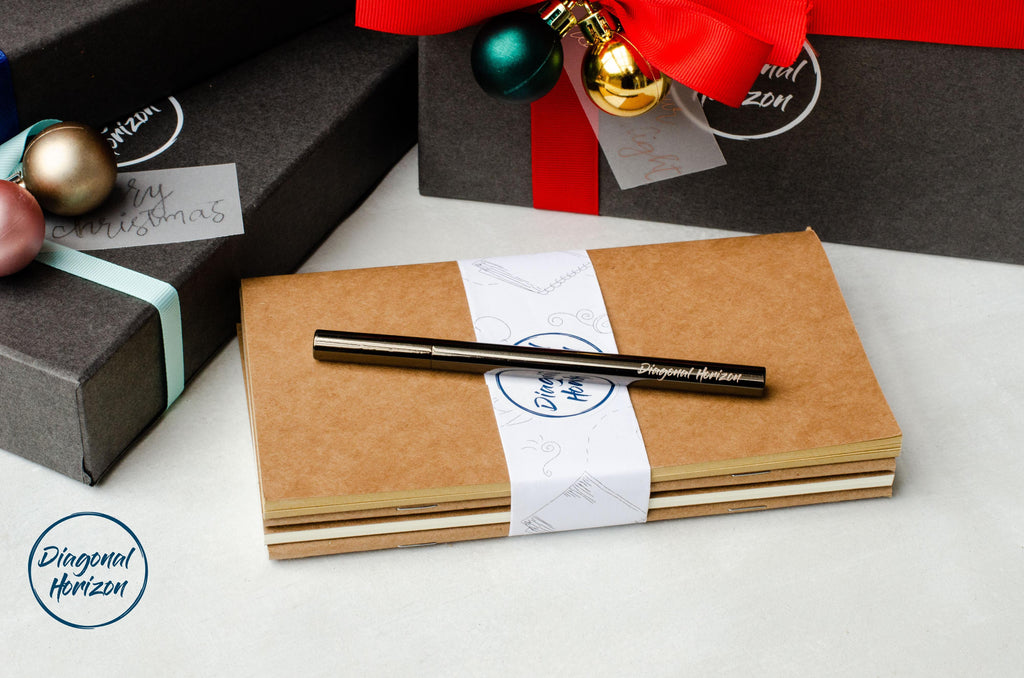 Diagonal Horizon Gunmetal Slick - Roller black ink pen - [collection_type]