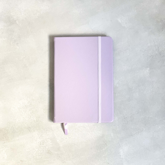 Lilac Notebook with Silver edges and Silver pen