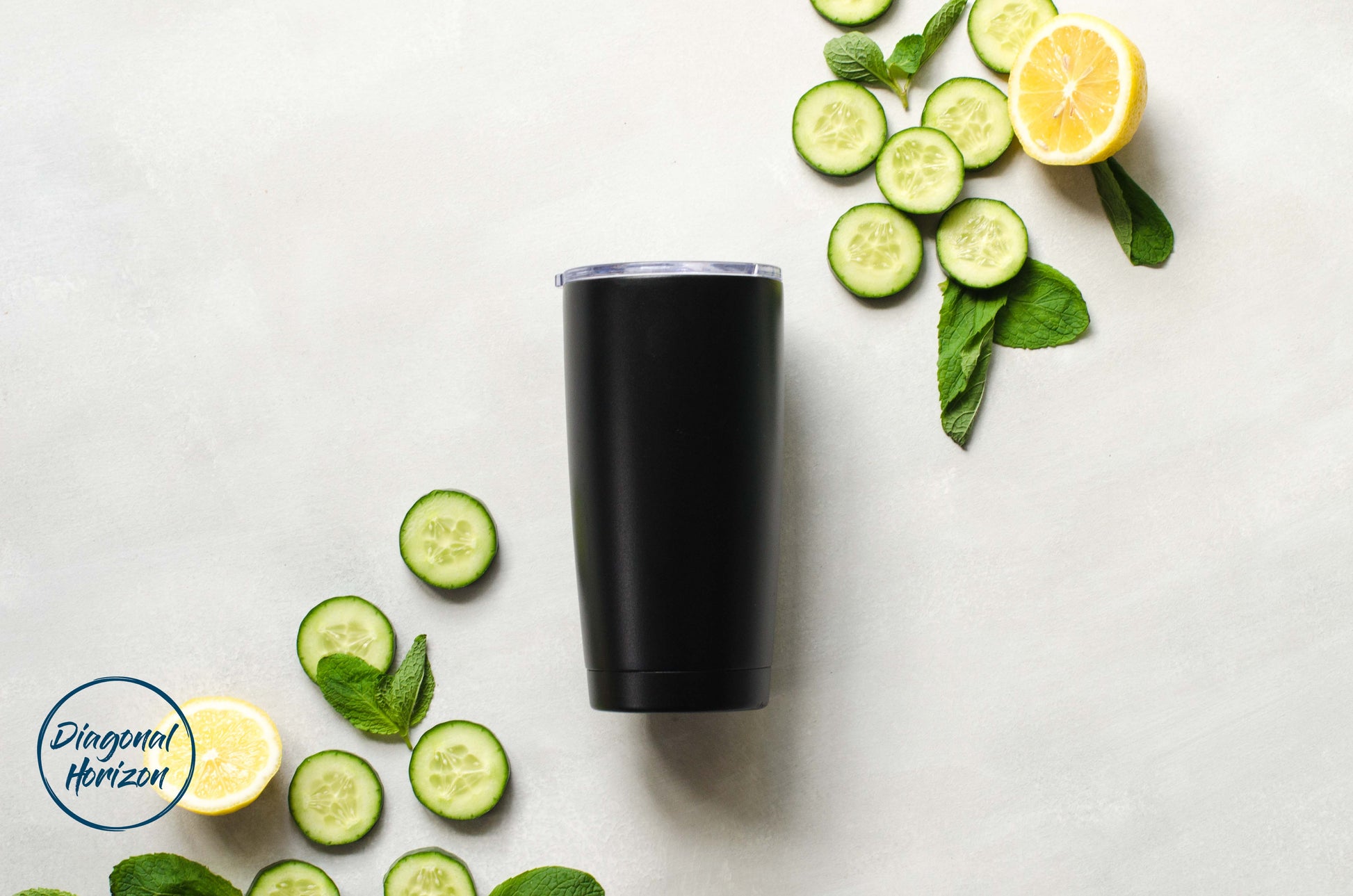 Diagonal Horizon Personalised Infinity Tumbler 20oz with slider lid | Black - [collection_type]