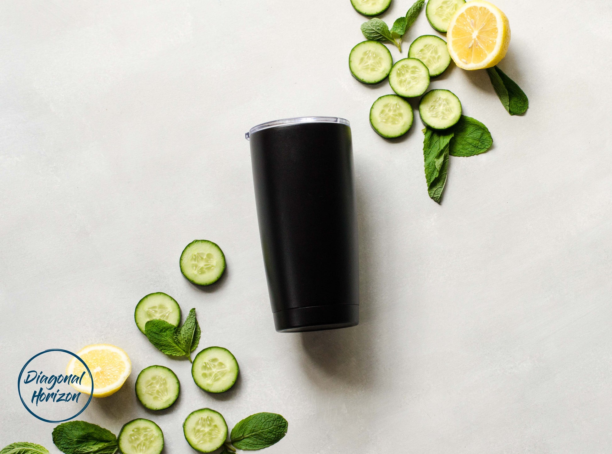 Diagonal Horizon Personalised Infinity Tumbler 20oz with slider lid | Black - [collection_type]