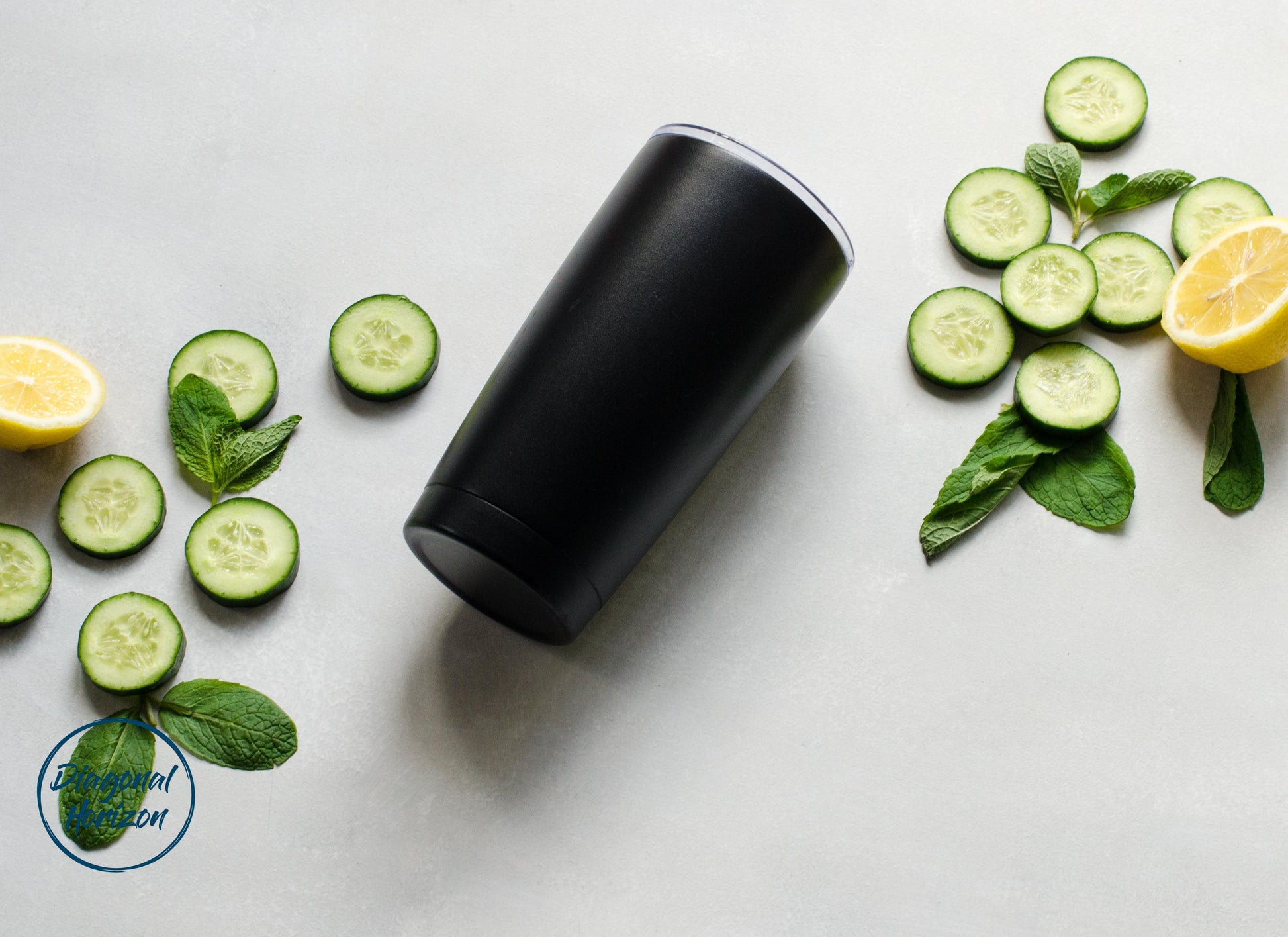 Diagonal Horizon Personalised Infinity Tumbler 20oz with slider lid | Black - [collection_type]