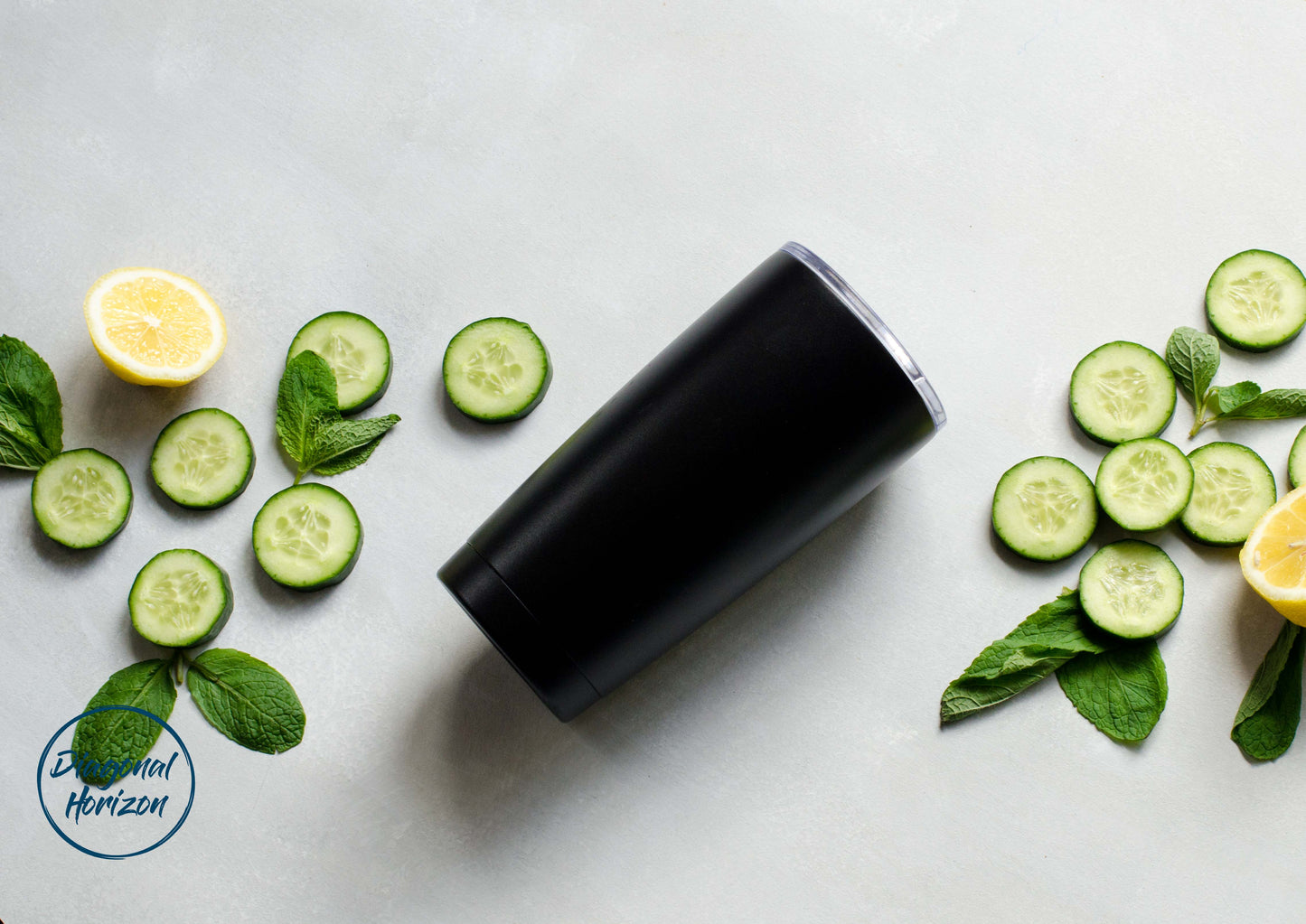 Diagonal Horizon Personalised Infinity Tumbler 20oz with slider lid | Black - [collection_type]