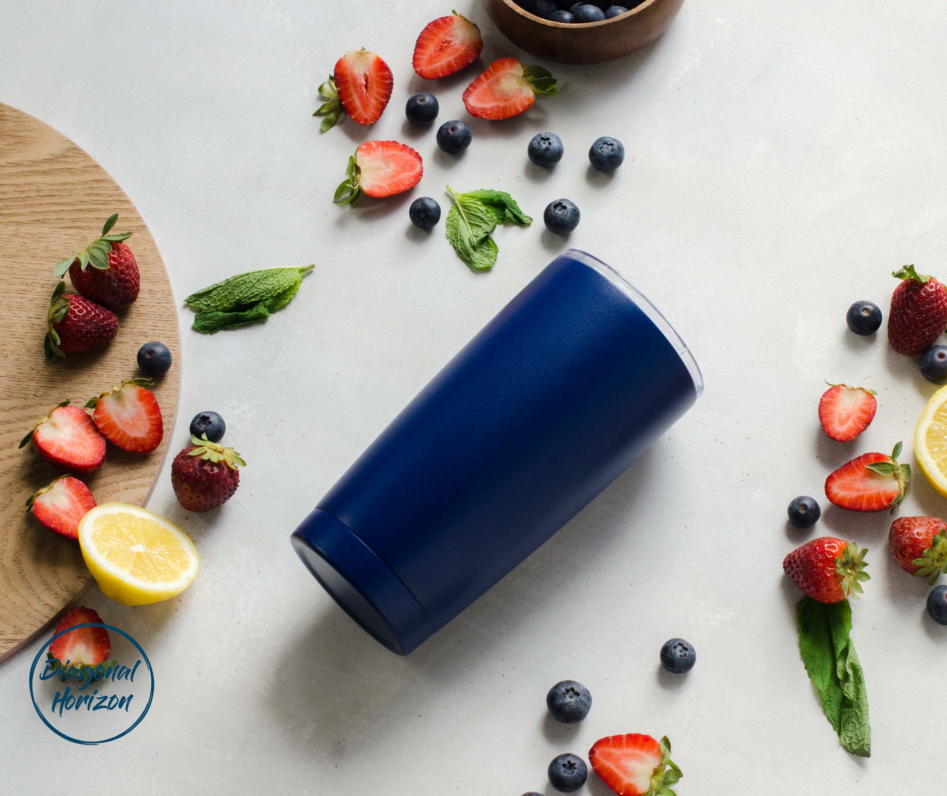 Diagonal Horizon Personalised Infinity Tumbler 20oz with slider lid | Navy - [collection_type]