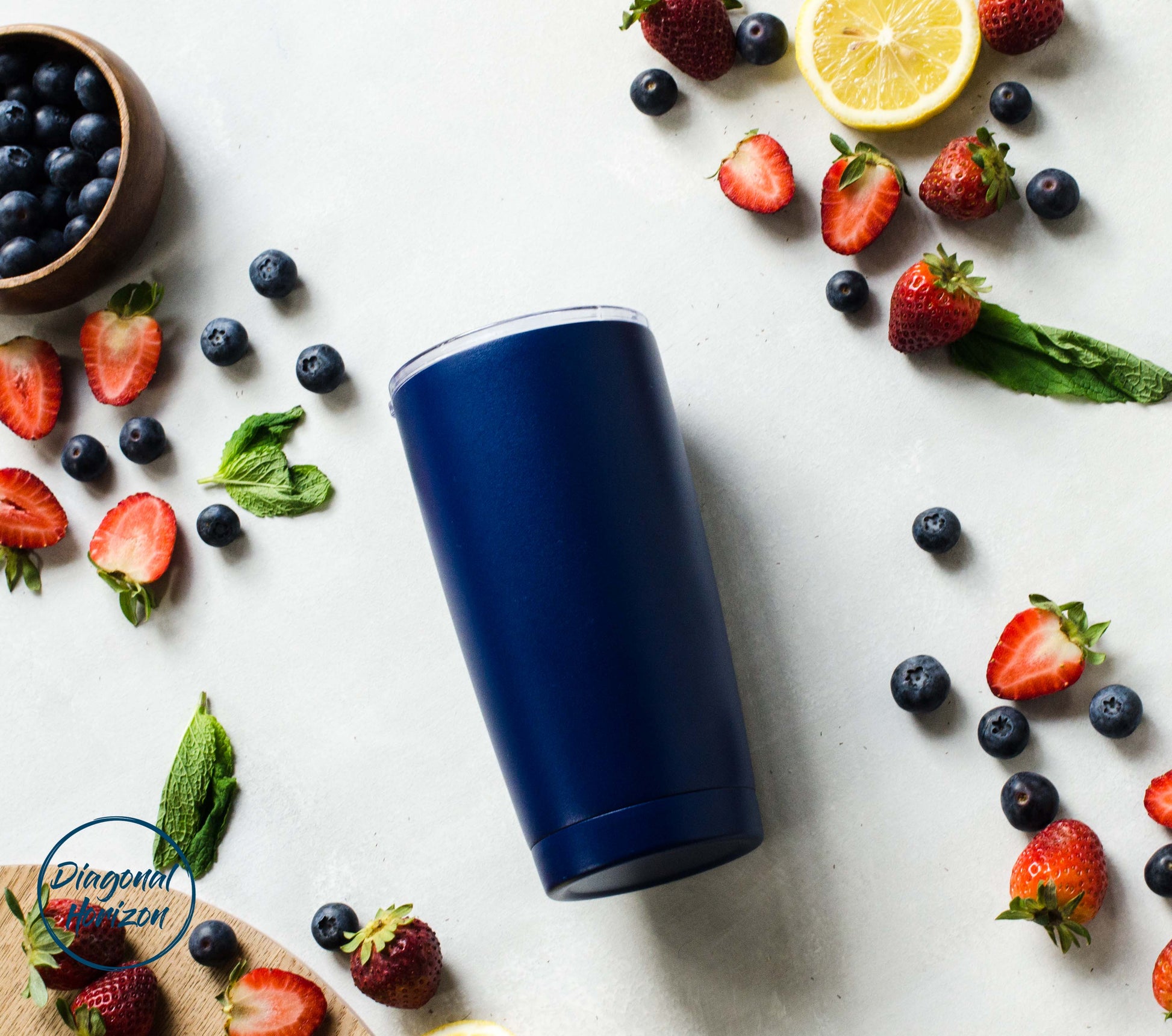 Diagonal Horizon Personalised Infinity Tumbler 20oz with slider lid | Navy - [collection_type]