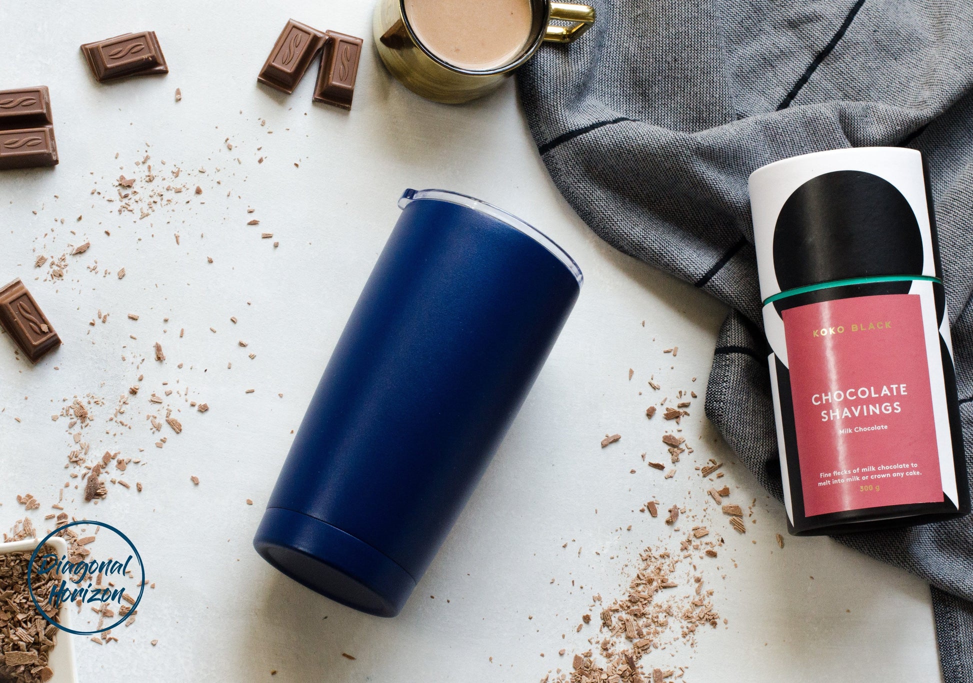 Diagonal Horizon Personalised Infinity Tumbler 20oz with slider lid | Navy - [collection_type]
