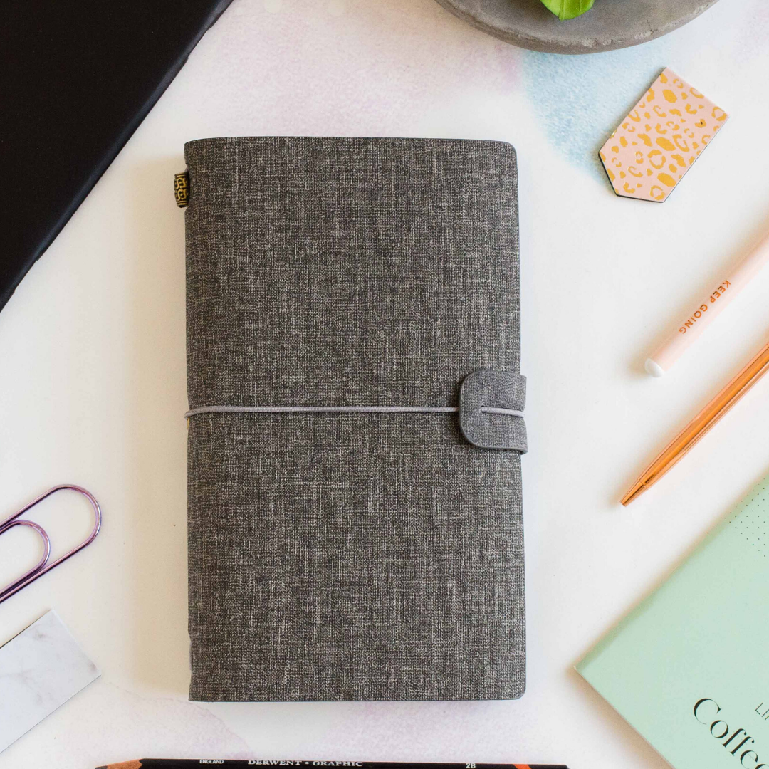 Grey diverse creative journal with interchangeable inserts