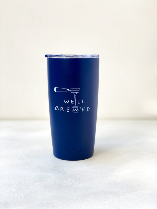 Diagonal Horizon Well Brewed - Navy Infinity Tumbler - [collection_type]