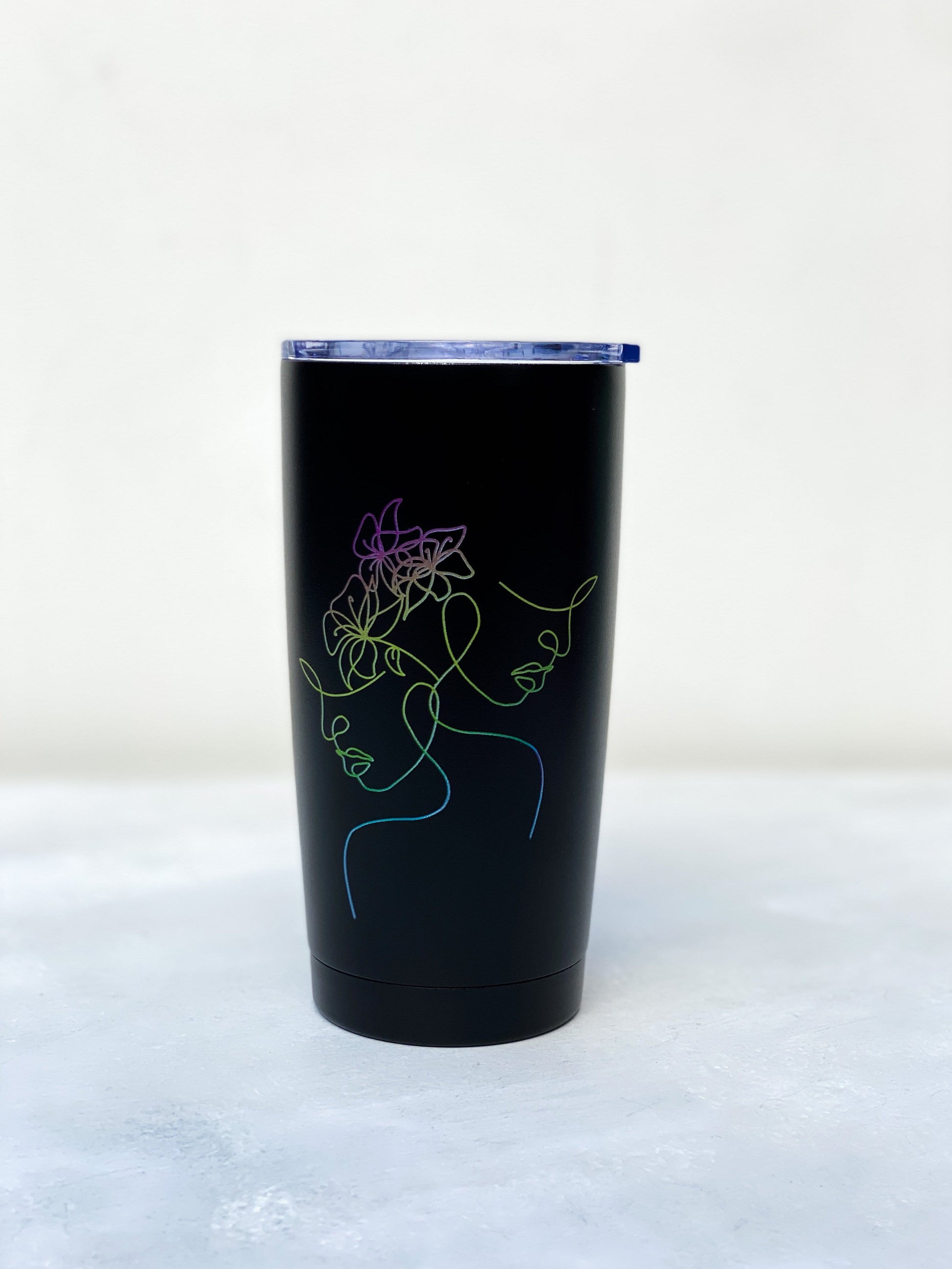 Diagonal Horizon Lined Art - Black Infinity Tumbler - [collection_type]