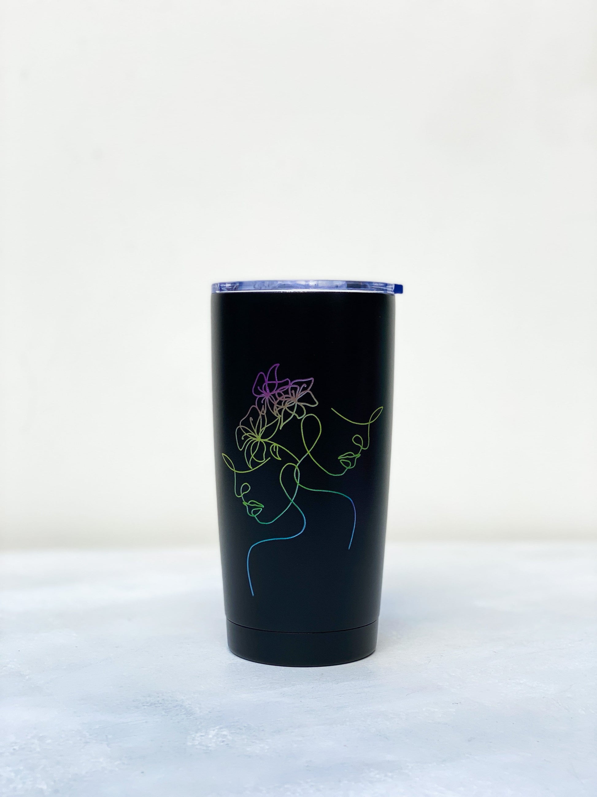 Diagonal Horizon Lined Art - Black Infinity Tumbler - [collection_type]