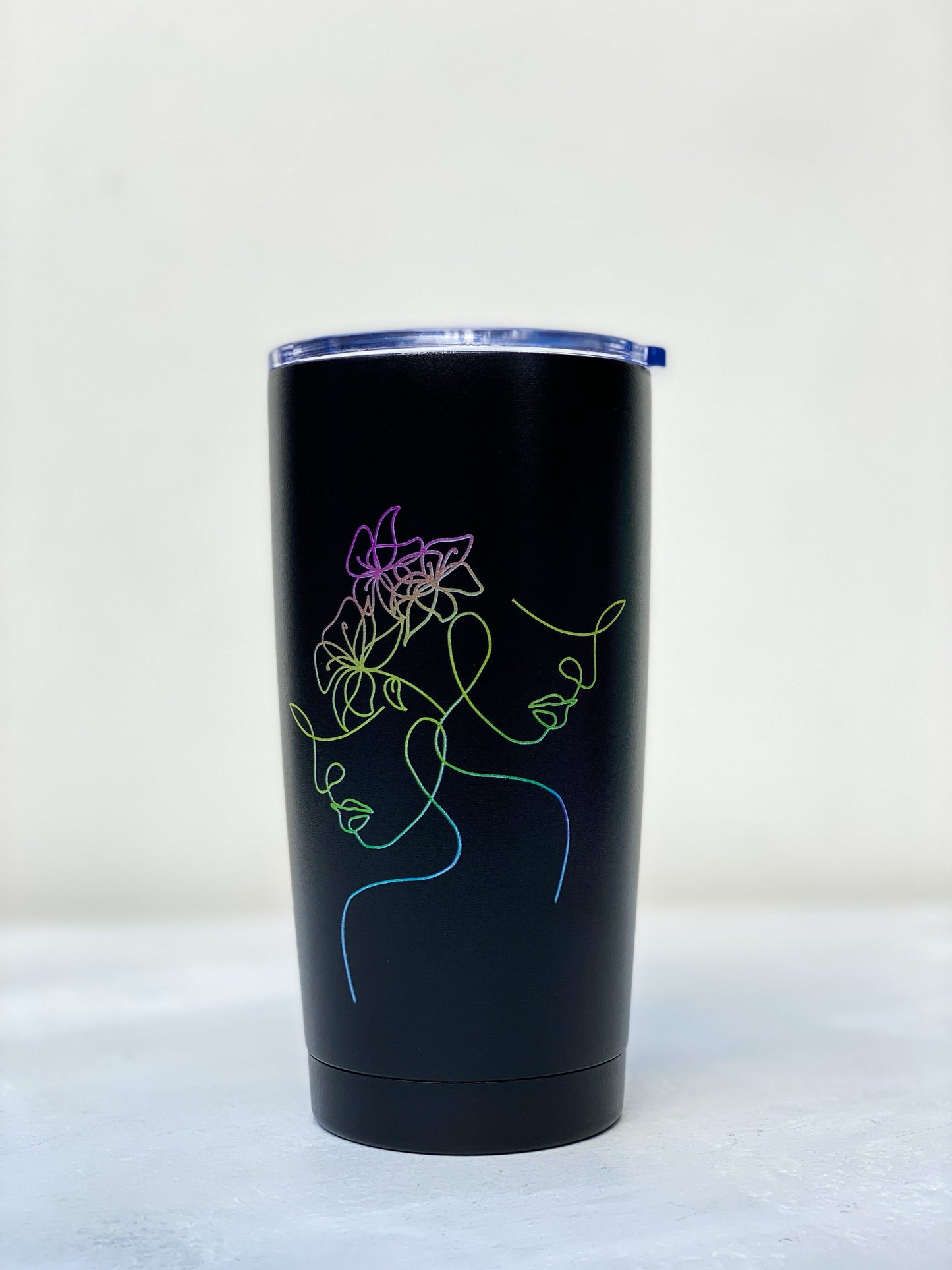 Diagonal Horizon Lined Art - Black Infinity Tumbler - [collection_type]
