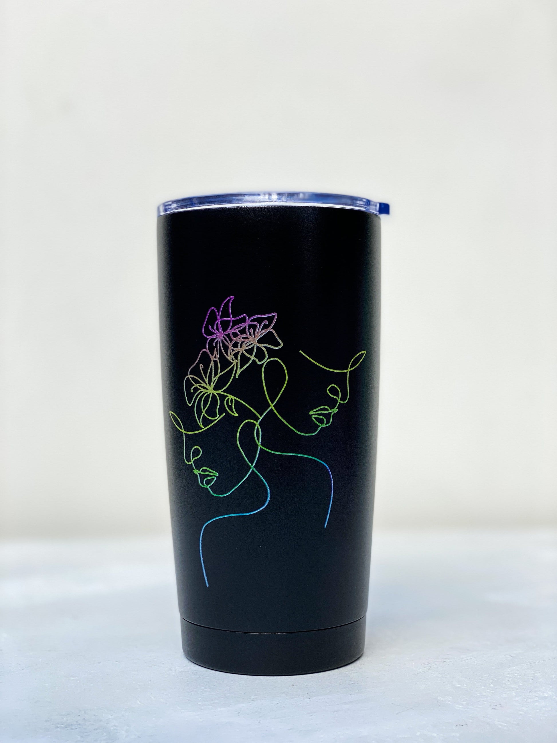 Diagonal Horizon Lined Art - Black Infinity Tumbler - [collection_type]