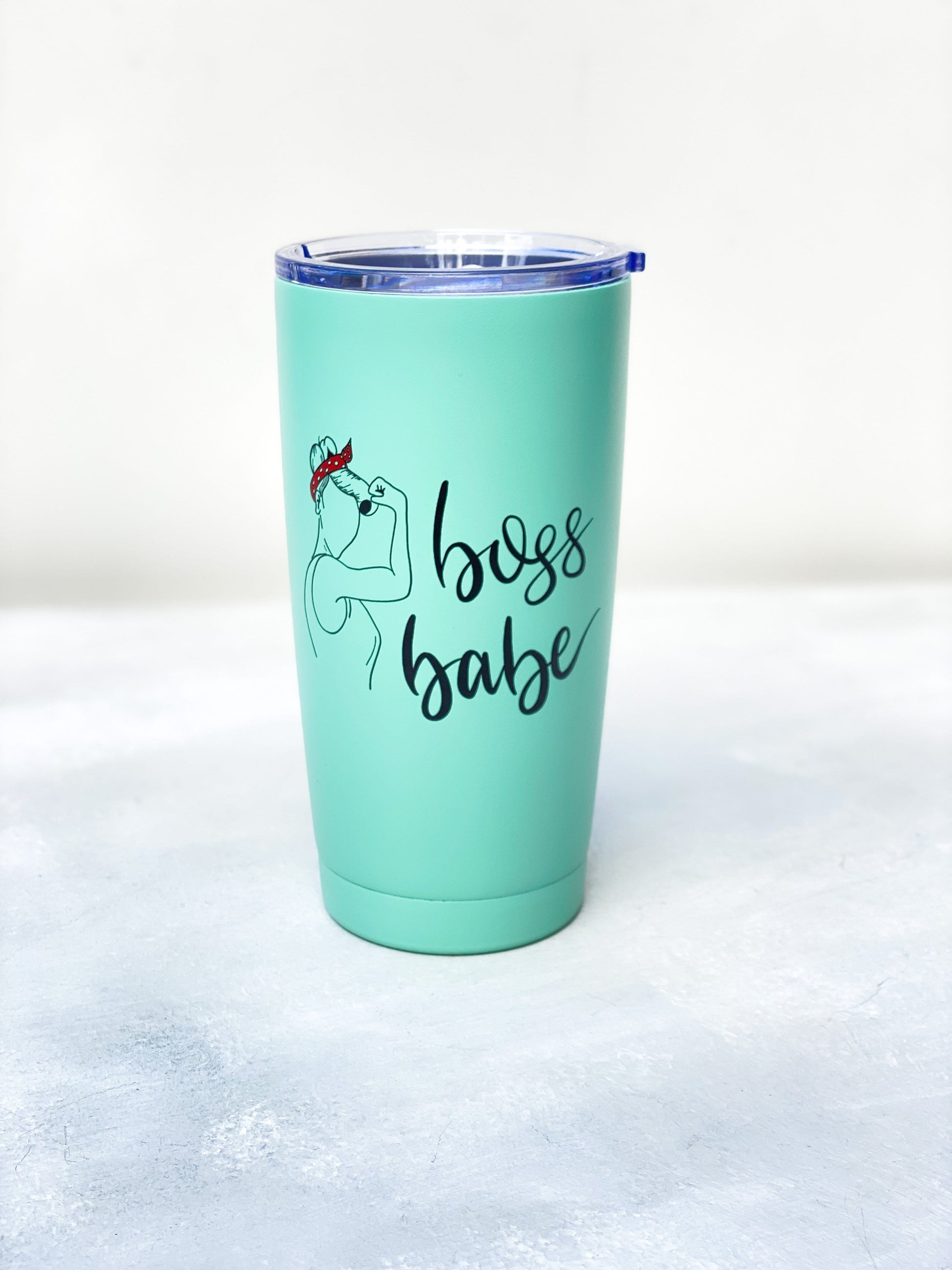 Diagonal Horizon Boss Babe - Mint Infinity Tumbler - [collection_type]