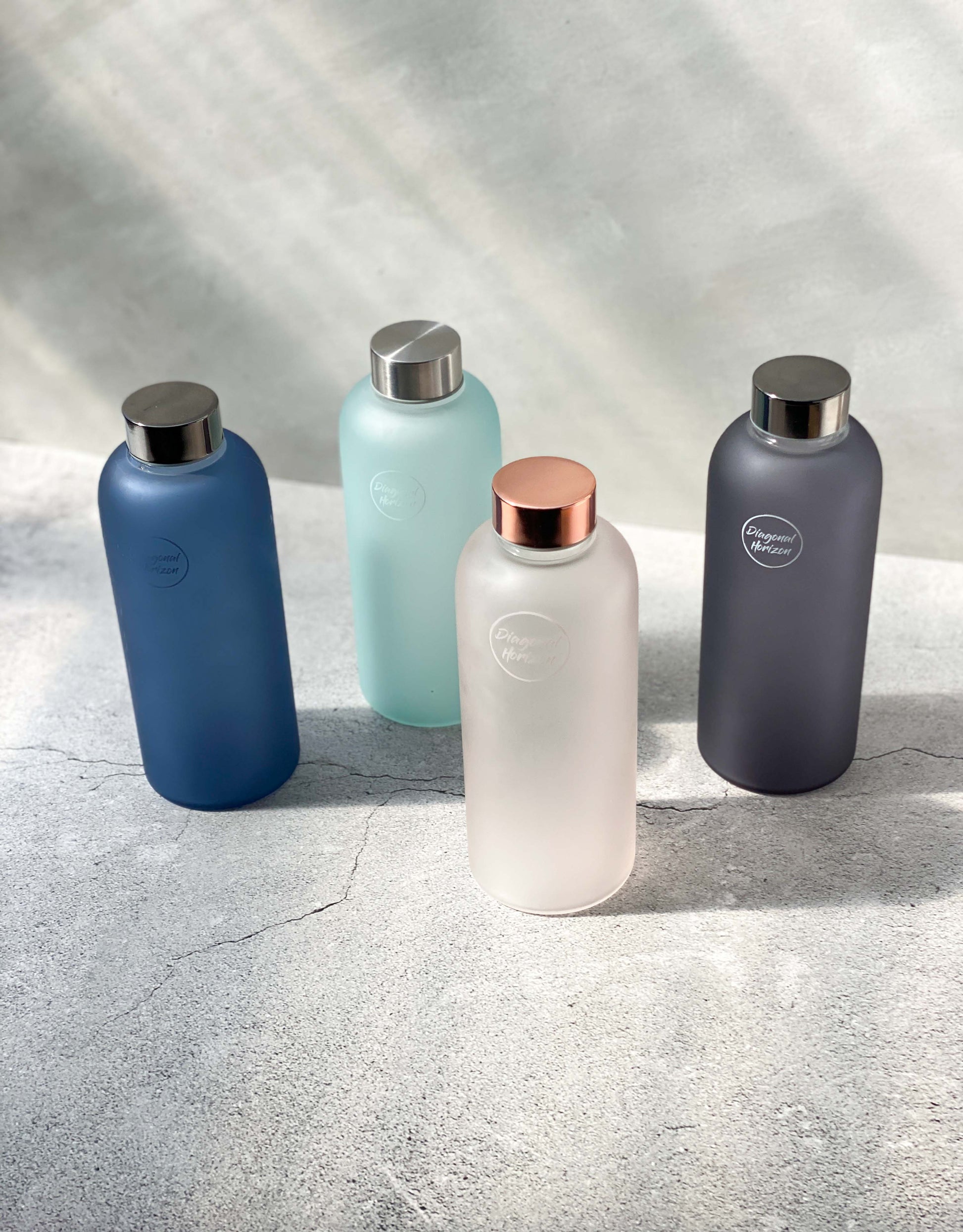 Diagonal Horizon Athena - Frosty Glass Water Bottle - [collection_type]