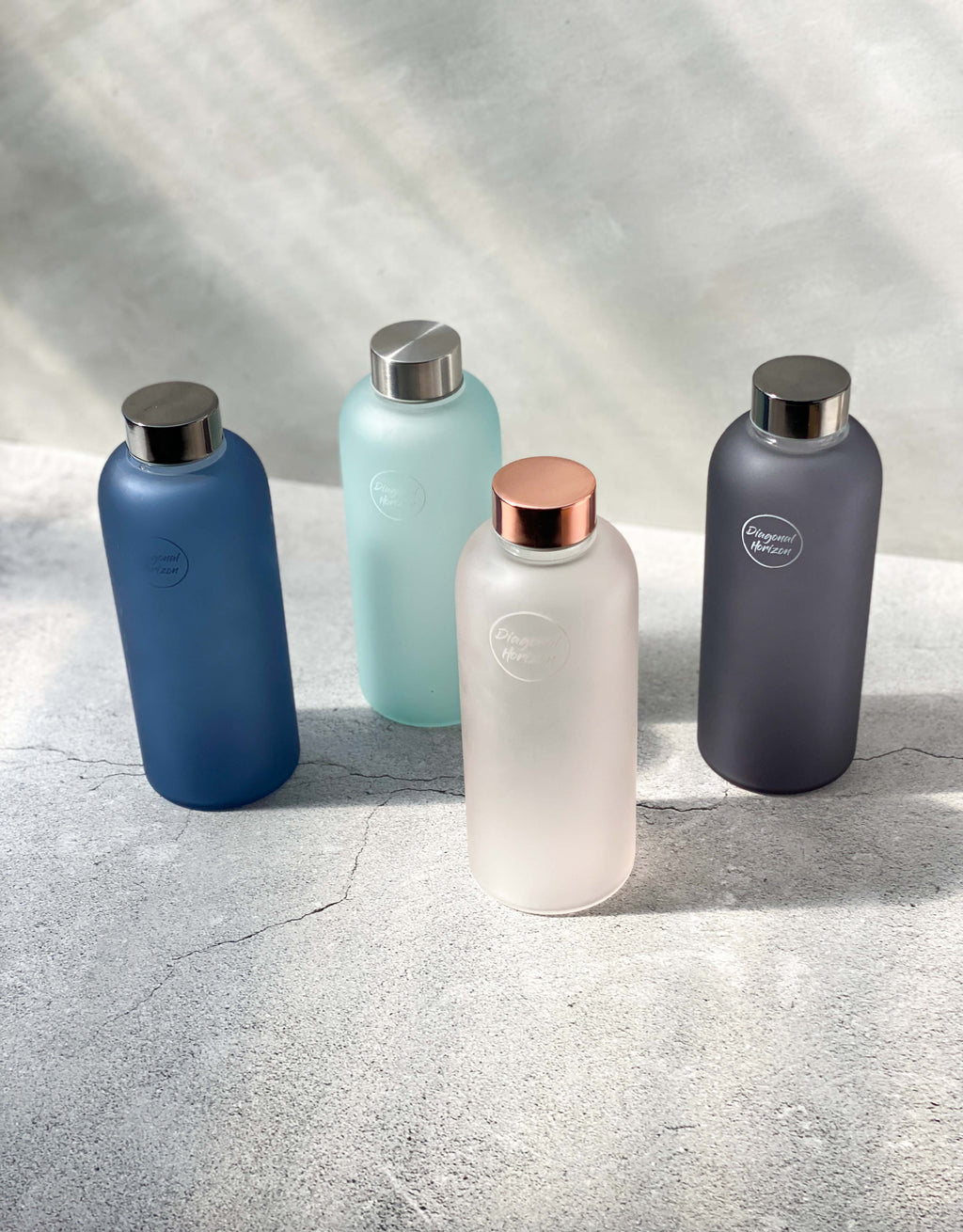 Diagonal Horizon Athena (NOT QUITE RIGHT) Glass Water Bottle - [collection_type]