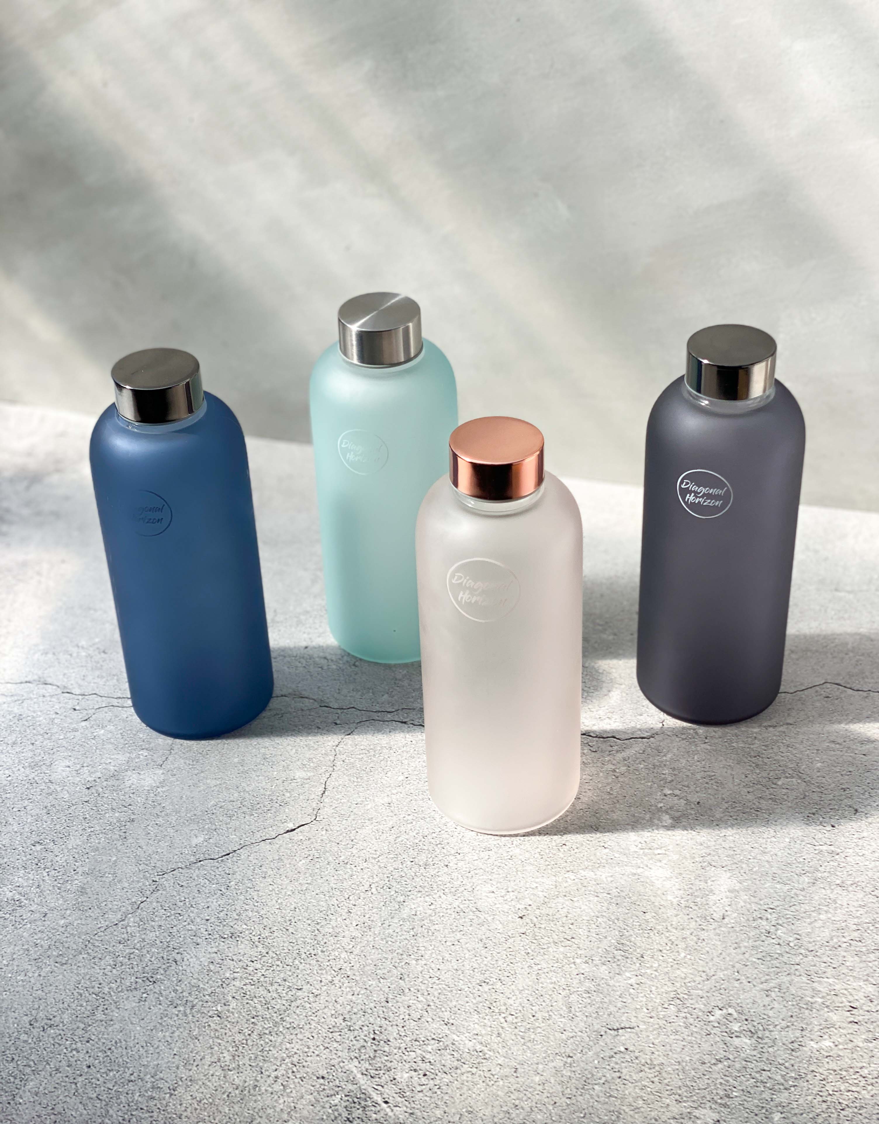 Diagonal Horizon Athena (NOT QUITE RIGHT) Glass Water Bottle - [collection_type]