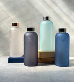 Diagonal Horizon Aquamarine (NOT QUITE RIGHT) Glass Water Bottle - [collection_type]
