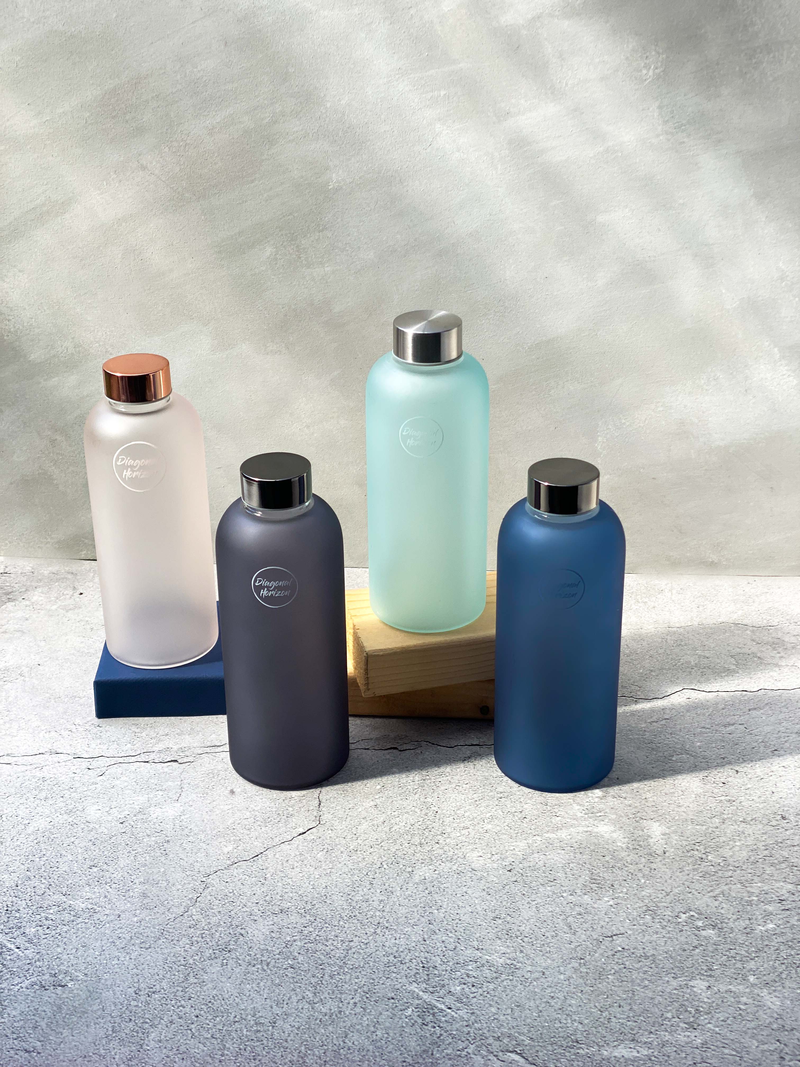 Diagonal Horizon Storm (NOT QUITE RIGHT) Glass Water Bottle - [collection_type]