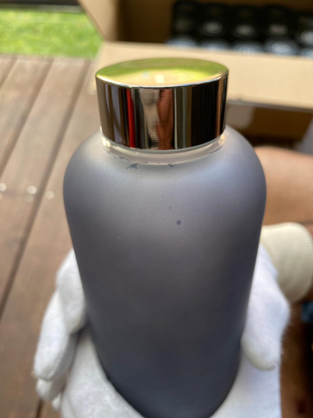 Diagonal Horizon Storm (NOT QUITE RIGHT) Glass Water Bottle - [collection_type]