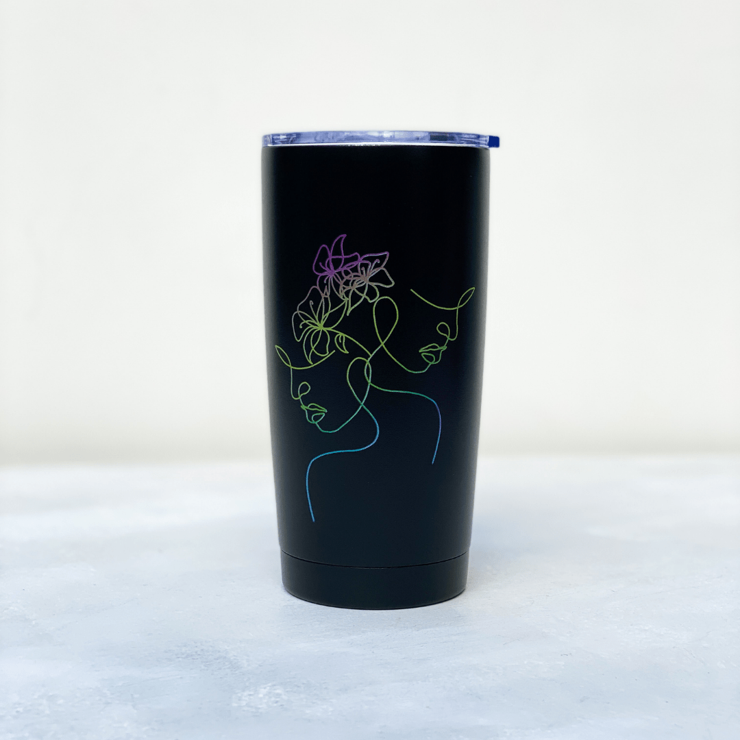 Diagonal Horizon Lined Art - Black Infinity Tumbler - [collection_type]
