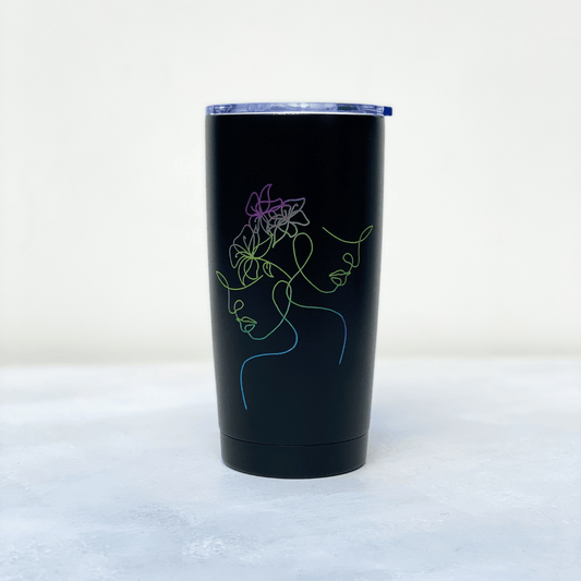 Diagonal Horizon Lined Art - Black Infinity Tumbler - [collection_type]