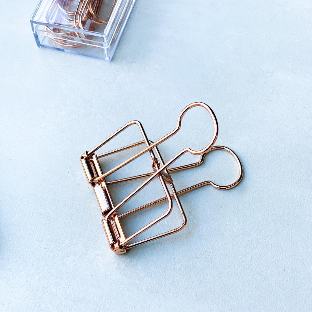 Diagonal Horizon Rosegold Bulldog Clip - [collection_type]