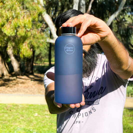 Diagonal Horizon Night Frost (NOT QUITE RIGHT) Glass Water Bottle - [collection_type]