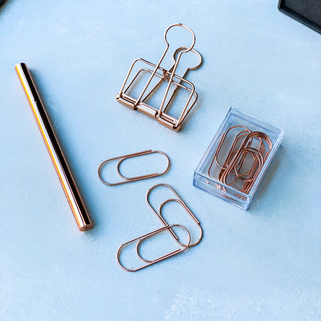 Diagonal Horizon Rosegold Bulldog Clip - [collection_type]