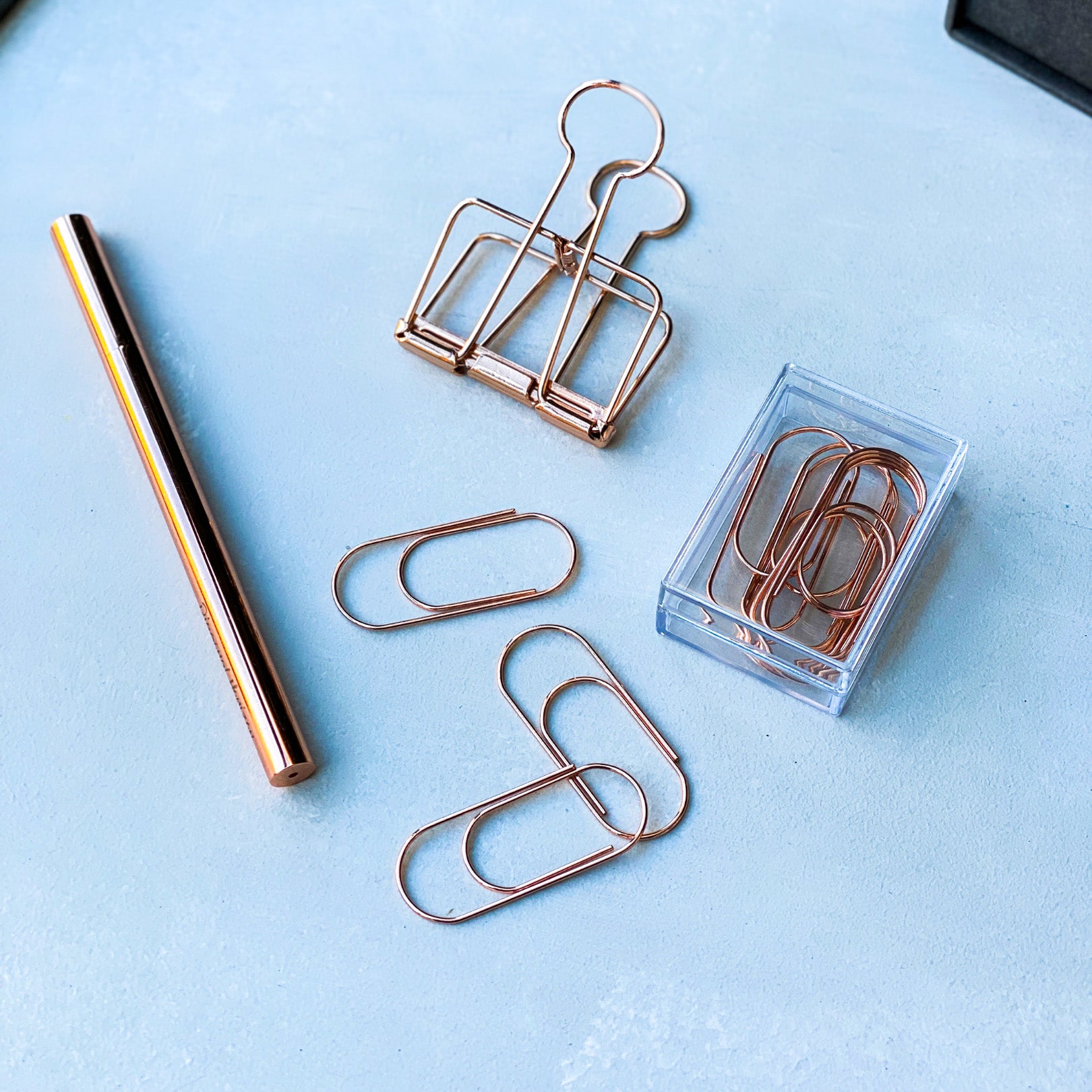 Diagonal Horizon Rosegold Bulldog Clip - [collection_type]