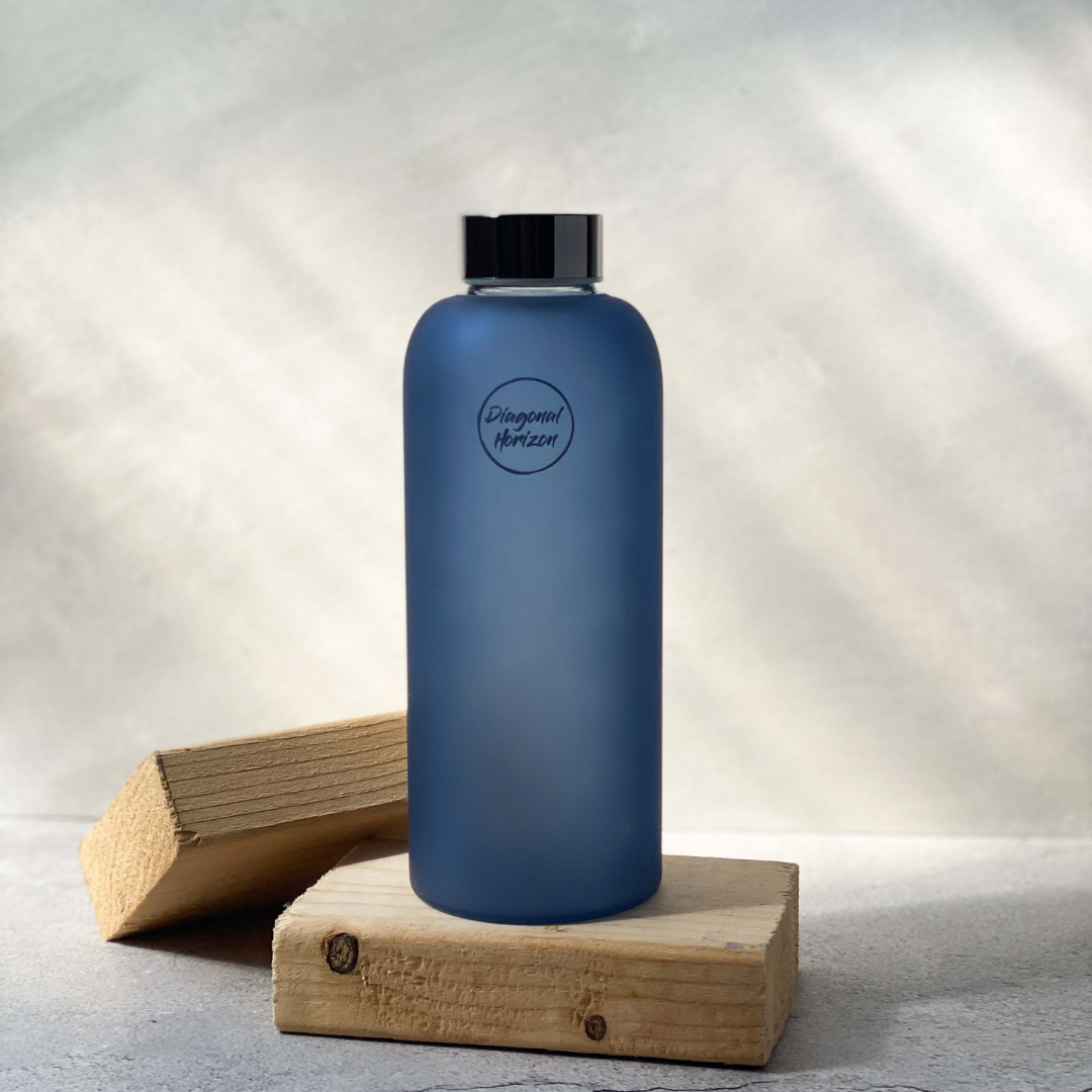 Diagonal Horizon Night Frost (NOT QUITE RIGHT) Glass Water Bottle - [collection_type]