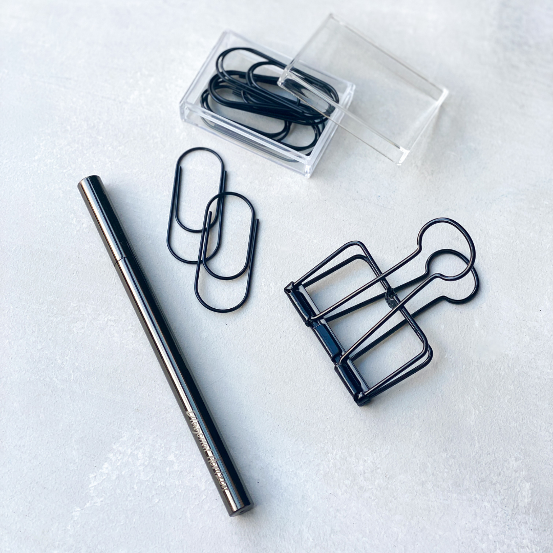 Diagonal Horizon Black Jumbo Bulldog Clip - [collection_type]